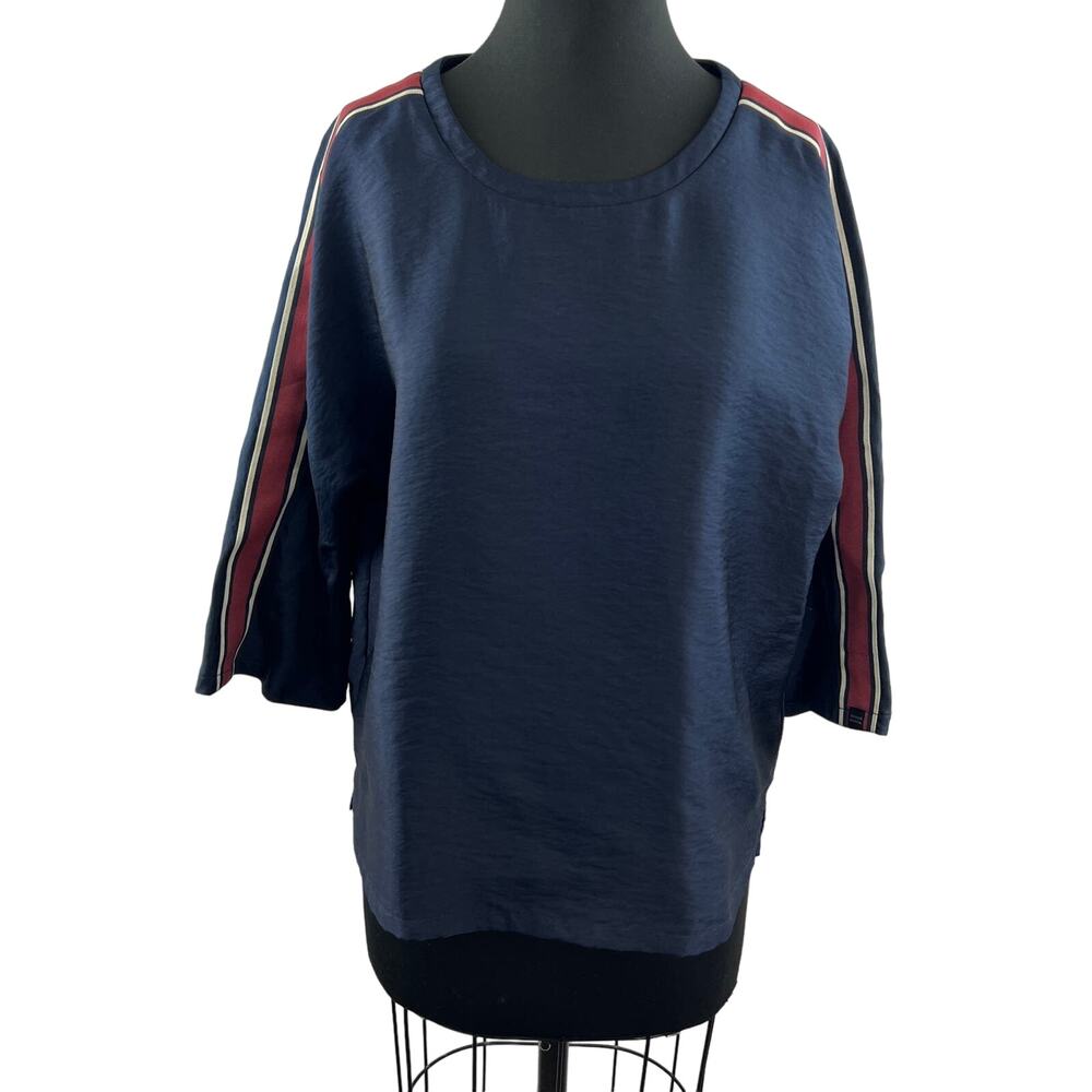 SCOTCH & SODA Maison Scotch Blue Red Top Striped Crew Neck X-Large XL USED